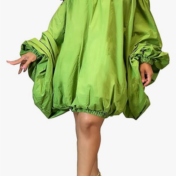 Green Off Shoulder Dress - Picture 1 of 2